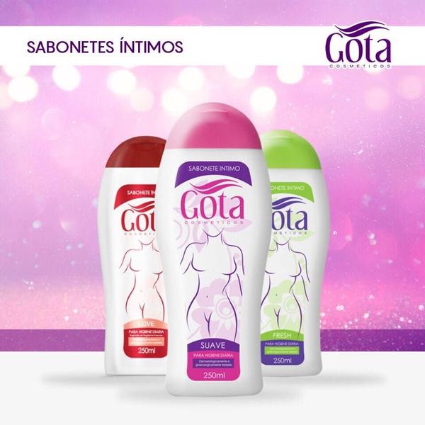 Sabonete Íntimo Líquido Suave Love Fresh Gota Dourada 3 unidades 150ml Imagem de Sabonete Íntimo Líquido Suave Love Fresh Gota Dourada 3 unidades 150ml