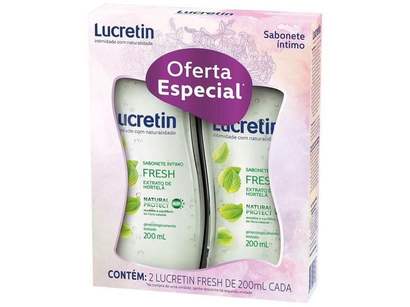 Imagem de Sabonete Íntimo Lucretin Fresh 200ml - 2 Unidades