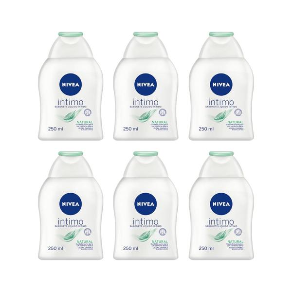 Sabonete Intimo Nivea 250ml Natural - Kit C/ 6un Imagem de Sabonete Intimo Nivea 250ml Natural - Kit C/ 6un