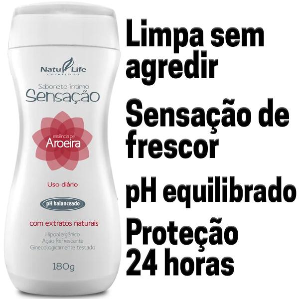 Sabonete Íntimo Sensação Fragrâncias Natu Life 180g Imagem de Sabonete Íntimo Sensação Fragrâncias Natu Life 180g
