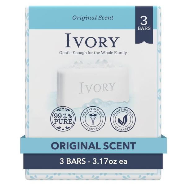 Imagem de Sabonete Ivory Original Bath Bar Aloe Scent 94 ml (pacote com 3)