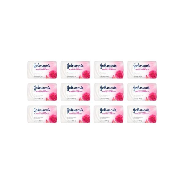 Imagem de Sabonete Johnsons Adulto Rosas/Sandalo 80g - Kit C/12un