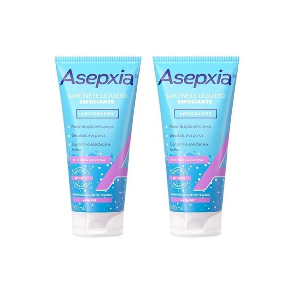 Imagem de Sabonete Liquido Asepxia 100Ml Esfoliante - Kit Com 2Un