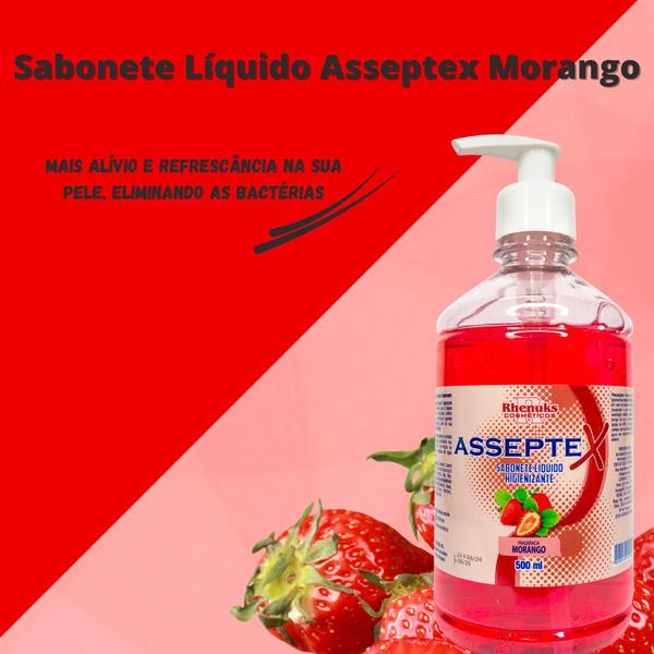 Imagem de Sabonete Líquido Asseptex Morango 500ml - Rhenuks