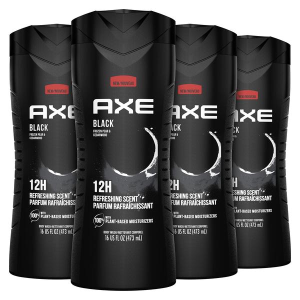 Imagem de Sabonete líquido AXE Black 12h, perfume refrescante 473 ml para homens x4