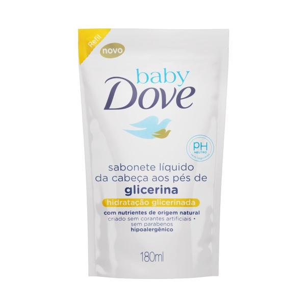 Imagem de Sabonete Liquido Baby Dove da Cabeca aos Pes Hidratacao Glicerinada Refil 180ml