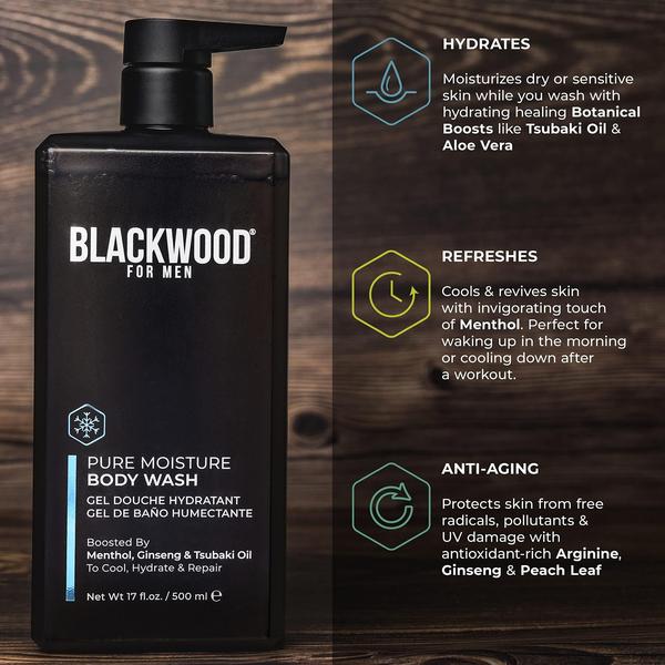 Imagem de Sabonete líquido Blackwood para homens Pure Moisture 500ml para pele sensível