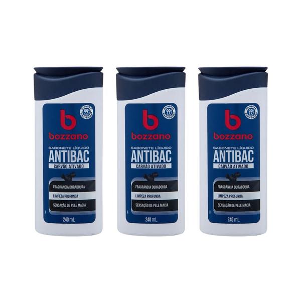 Imagem de Sabonete Liquido Bozzano Carvao Ativado 240ml - Kit C/ 3un