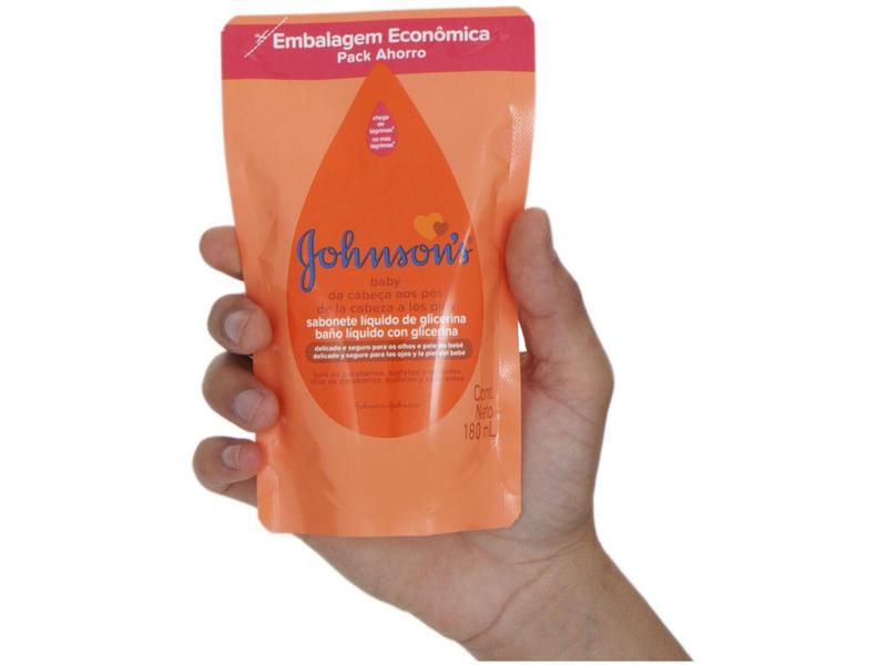 Imagem de Sabonete Líquido de Glicerina Johnsons Baby  - Da Cabeça aos Pés Refil 180ml