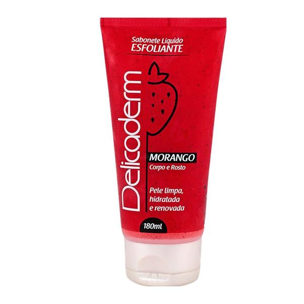 Imagem de Sabonete Liquido Delicaderm Esfoliante morango 180ml