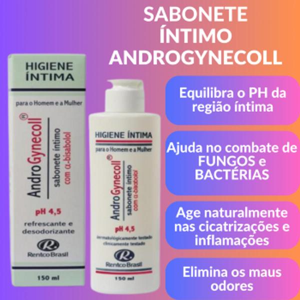 Imagem de Sabonete Líquido Íntimo Androgynecoll - Elimina Coceiras e Odores Indesejados - Kit com 12 unidades