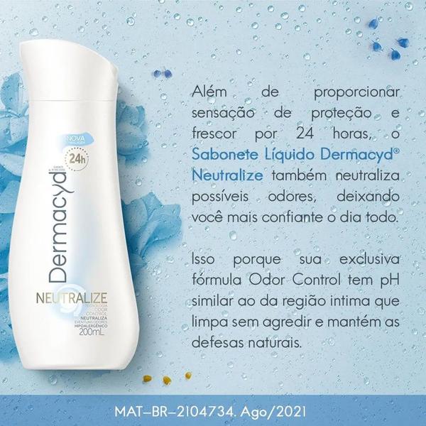 Sabonete Líquido Íntimo Dermacyd Neutralize 200ml Imagem de Sabonete Líquido Íntimo Dermacyd Neutralize 200ml