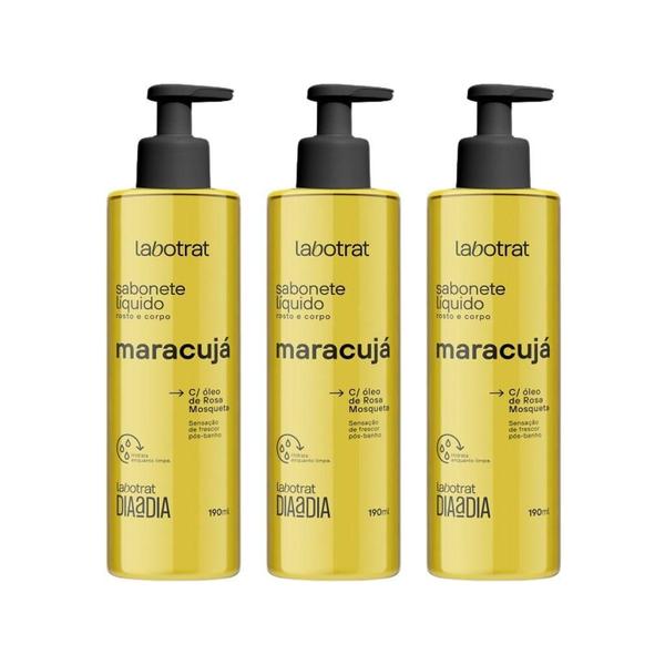 Imagem de Sabonete Liquido Labotrat 190Ml Maracuja - Kit Com 3Un