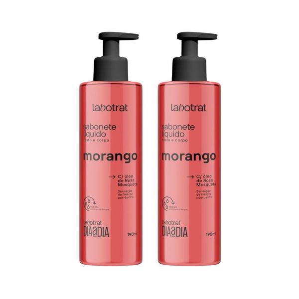 Imagem de Sabonete Liquido Labotrat 190ml Morango - Kit C/ 2un