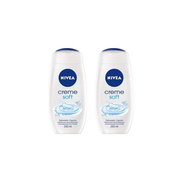 Imagem de Sabonete Liquido Nivea 250Ml Creme Soft - Kit C/2Un