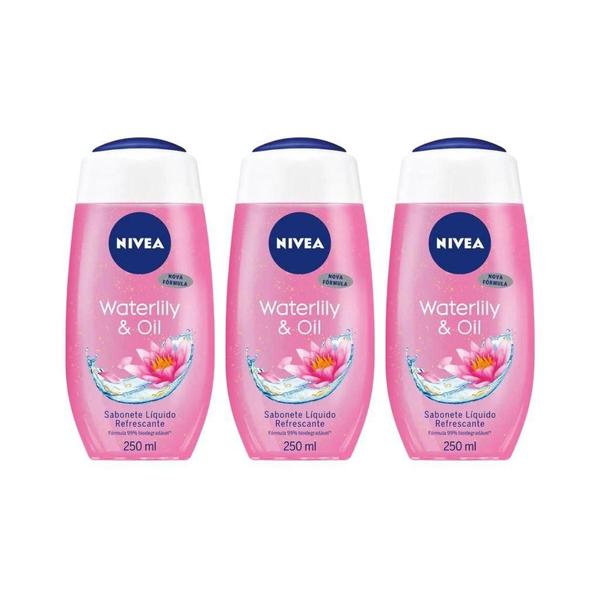 Imagem de Sabonete Liquido Nivea 250Ml Water Lily Oil - Kit Com 3Un