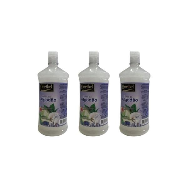 Imagem de Sabonete Liquido Ouribel 1000Ml Flores De Algodao- Kit C/3Un