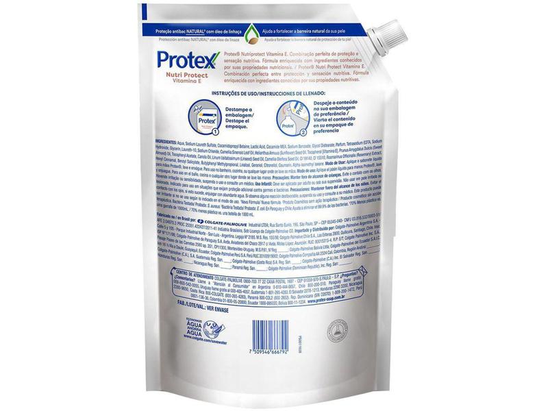 Imagem de Sabonete Líquido para as Mãos Protex Vitamina E - Antibacteriano Refil 900ml