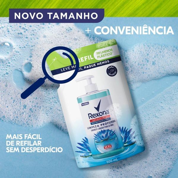 Imagem de Sabonete Líquido Para As Mãos Rexona Limpeza Profunda Refil 500 ml