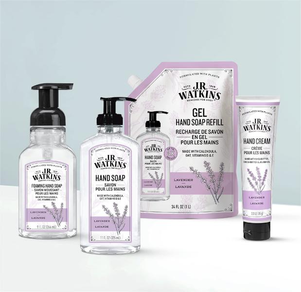 Imagem de Sabonete líquido para mãos J.R. Watkins Hidratante Lavanda 330 ml, pacote com 3 unidades