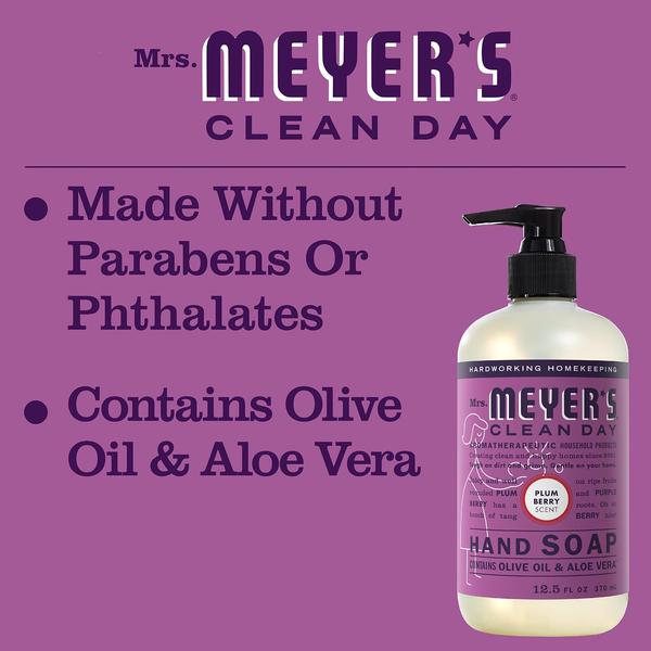 Imagem de Sabonete líquido para mãos Mrs. Meyer's Clean Day Plum Berry 375mL x3