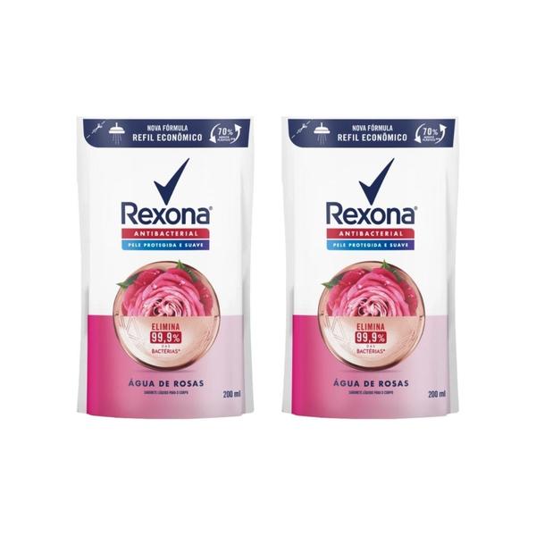 Imagem de Sabonete Liquido Rexona Refil 200ml Agua de Rosas - 2un