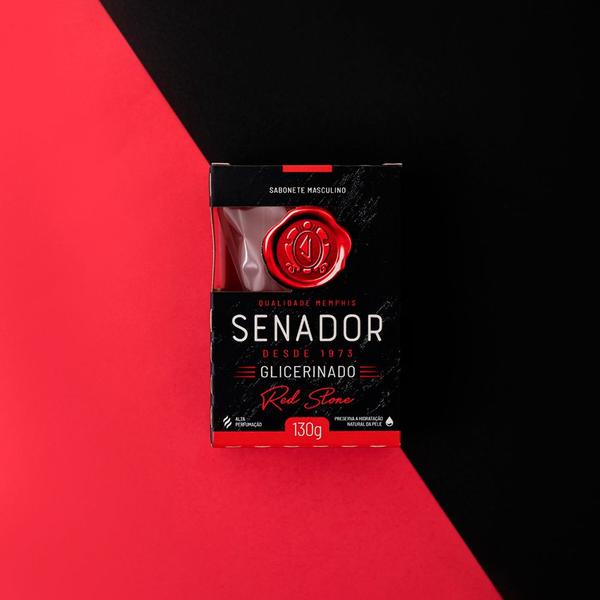 Imagem de Sabonete masculino perfumado senador memphis glicerinado cheiroso barra 3x130g