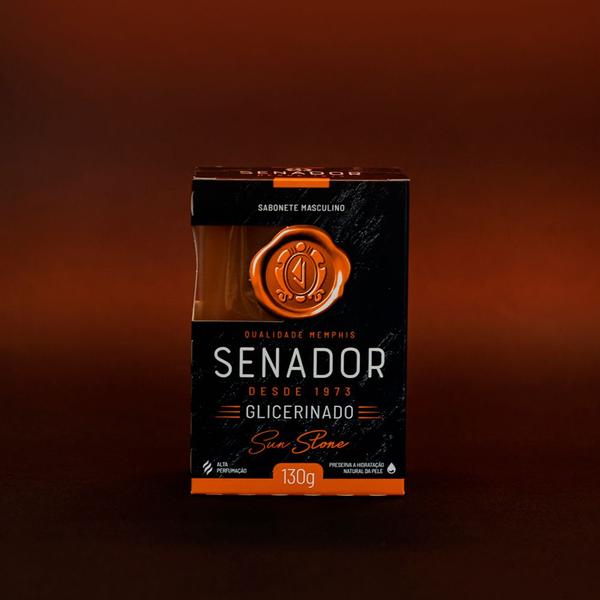 Imagem de Sabonete masculino perfumado senador memphis glicerinado cheiroso barra 3x130g