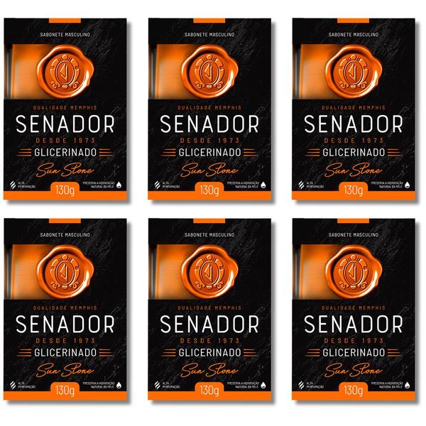 Sabonete masculino perfumado senador memphis glicerinado cheiroso barra 6x130g Imagem de Sabonete masculino perfumado senador memphis glicerinado cheiroso barra 6x130g