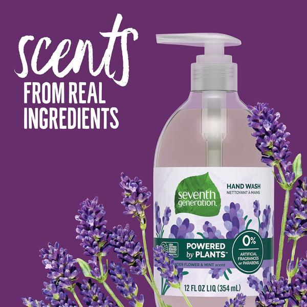 Imagem de Sabonete para mãos de sétima geração, flor de lavanda e hortelã, 360 ml, 8 unidades