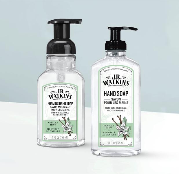 Imagem de Sabonete para mãos J.R. Watkins Gel com dispensador 330 ml Vanilla Mint x3