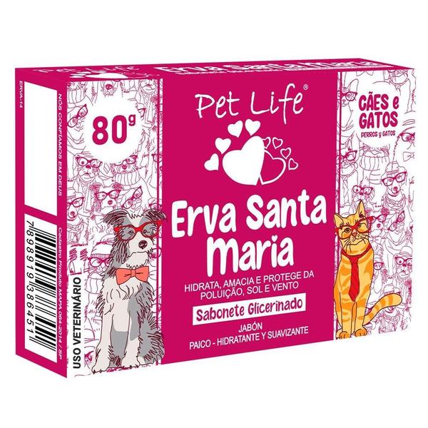 Imagem de Sabonete Pet Life Erva Santa Maria para Cães e Gatos - 80 g