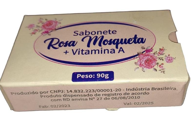 Imagem de Sabonete Rosa Mosqueta com Vitamina A  90g Rugas e Marcas de Expressão