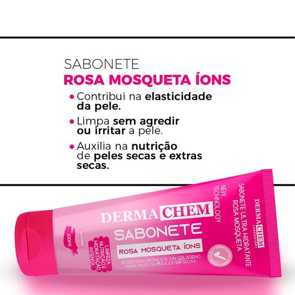 Imagem de Sabonete Rosa Mosqueta Pele Seca E Extra Seca - Gel Dermachem 100g - Renovação, Hidratação E Limpeza