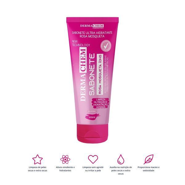 Imagem de Sabonete Rosa Mosqueta Pele Seca E Extra Seca - Gel Dermachem 100g - Renovação, Hidratação E Limpeza