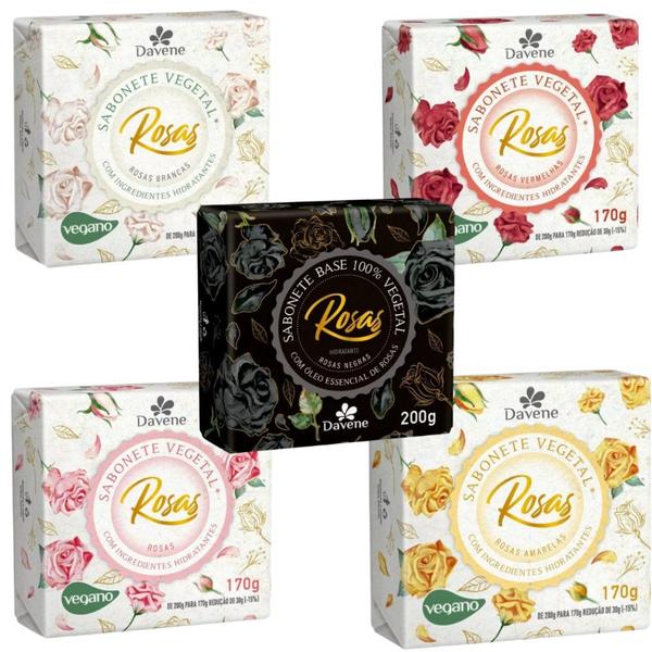 Imagem de Sabonete rosas vegetal vegano 170g - Davene - Diversas Fragrâncias