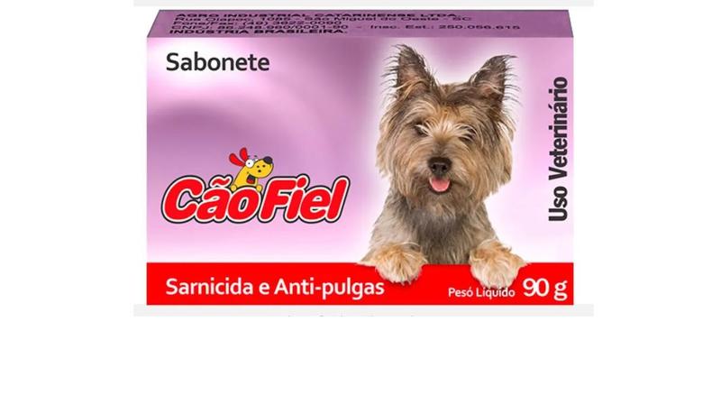 Sabonete Sarnicida e Antipulgas Cão Fiel 90g - Cia do Pet Imagem de Sabonete Sarnicida e Antipulgas Cão Fiel 90g