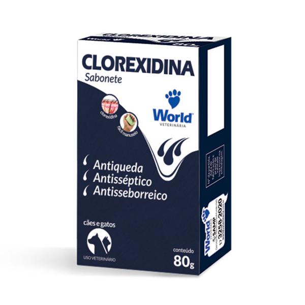 Sabonete World Dug's Clorexidina para Cães e Gatos 80g - PHARMALOGIC Imagem de Sabonete World Dug's Clorexidina para Cães e Gatos 80g