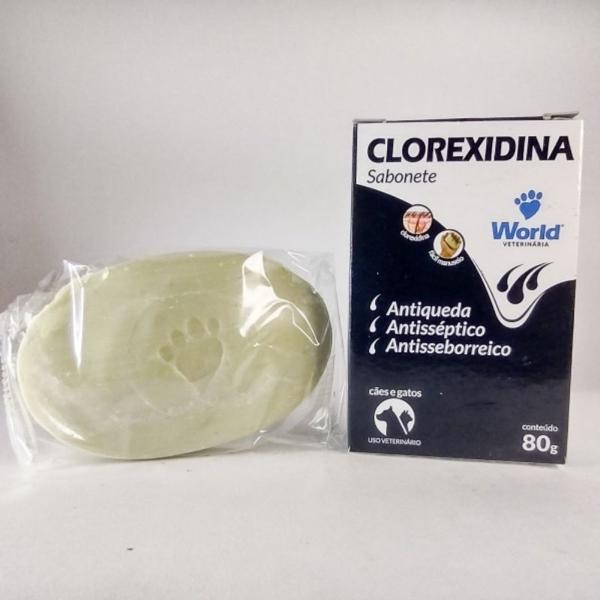 Sabonete World Dug's Clorexidina para Cães e Gatos 80g - PHARMALOGIC Imagem de Sabonete World Dug's Clorexidina para Cães e Gatos 80g