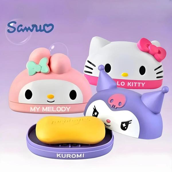 Imagem de Saboneteira 3D Sanrio Hello Kitty, Kuromi e My Melody - Caixa de Armazenamento