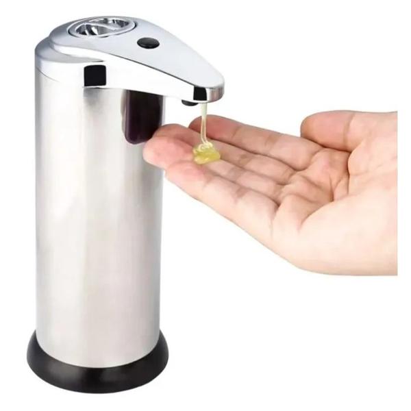 Imagem de Saboneteira Automática Para Banheiro Inox Sensor Sabonete Gel Líquido - 180ml - Hauskraft