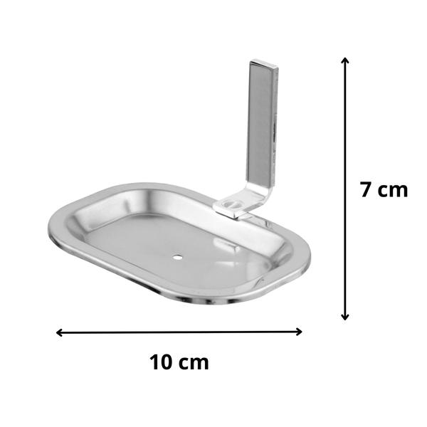 Imagem de Saboneteira Banheiro Porta Sabonete De Parede Quadrada Cromo