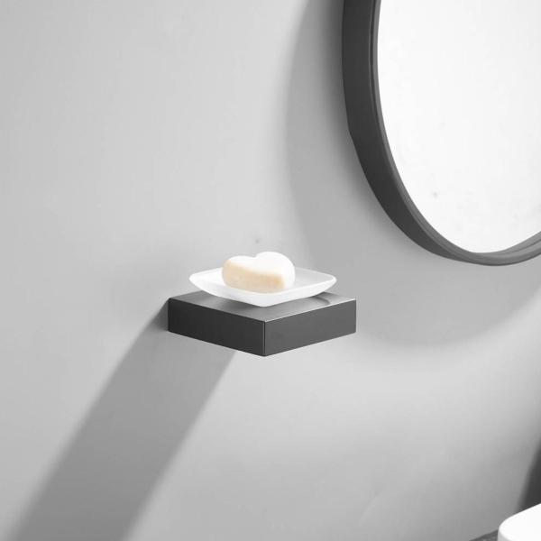 Saboneteira Banheiro Porta Sabonete Parede Aço Inox Vidro - Sensi D'Acqua Imagem de Saboneteira Banheiro Porta Sabonete Parede Aço Inox Vidro