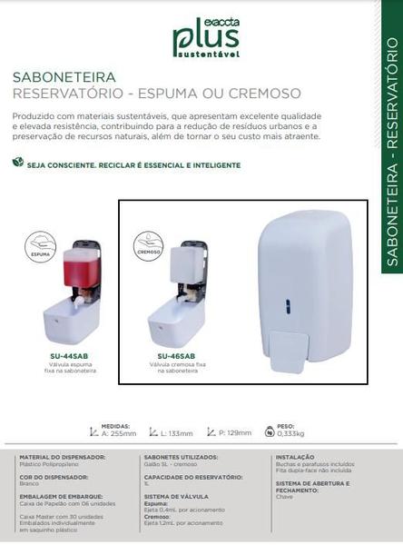 Imagem de Saboneteira com Reservatório p/ Sabonete Liquido Cremoso 1L