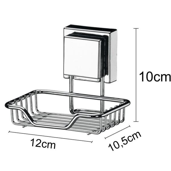 Imagem de Saboneteira De Aço Inox Com Fixação A vacuo Future Utilidade