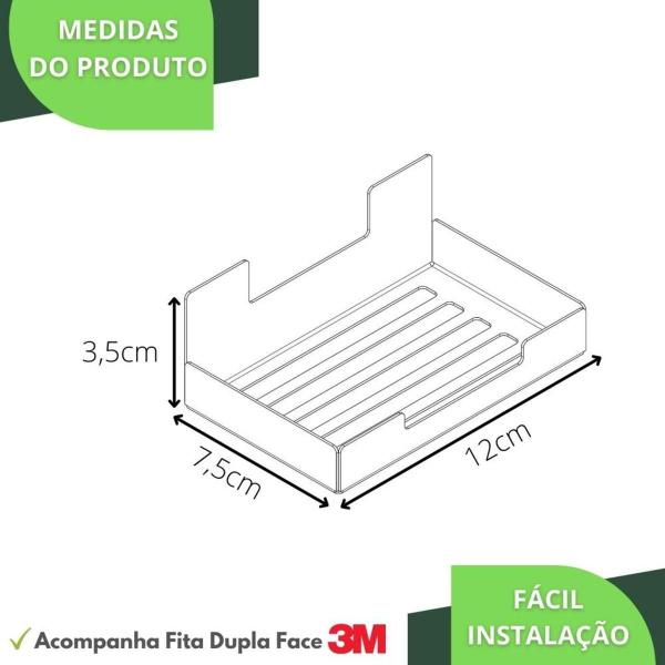 Imagem de Saboneteira De Parede Inox Adesivo Sem Furo Cor Prateado