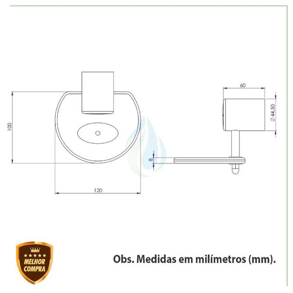 Imagem de Saboneteira de  Vidro Temperado 8 Mm luxo  Redonda Dupla Fixação Cód. 5590