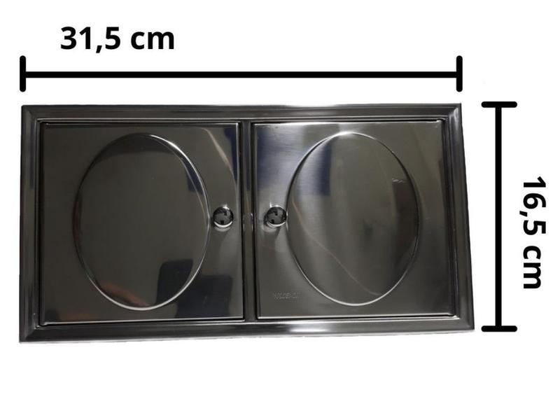 Imagem de Saboneteira e Papeleira Conjugada Para Banheiro De Embutir Aço Inox 15cm x 30cm