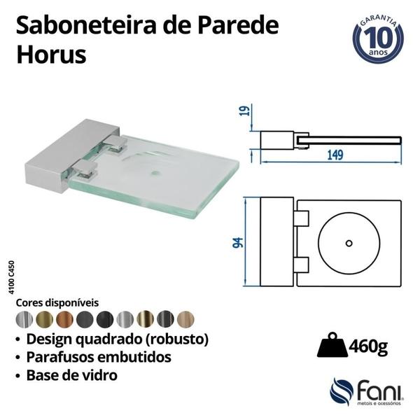 Imagem de Saboneteira Horus 450 4100 Preto Fosco Fani Metais