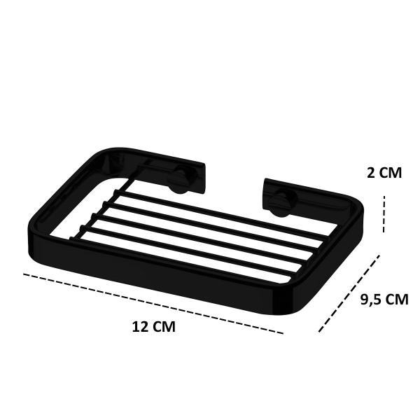 Imagem de Saboneteira Parede Assessorio para Banheiro Preto Fosco